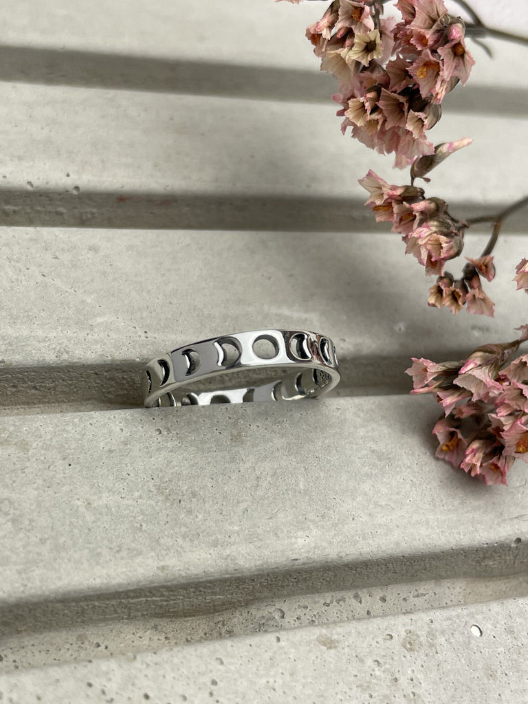 Moon Phases Ring Rings Secret Halo Silver UK L1/2 