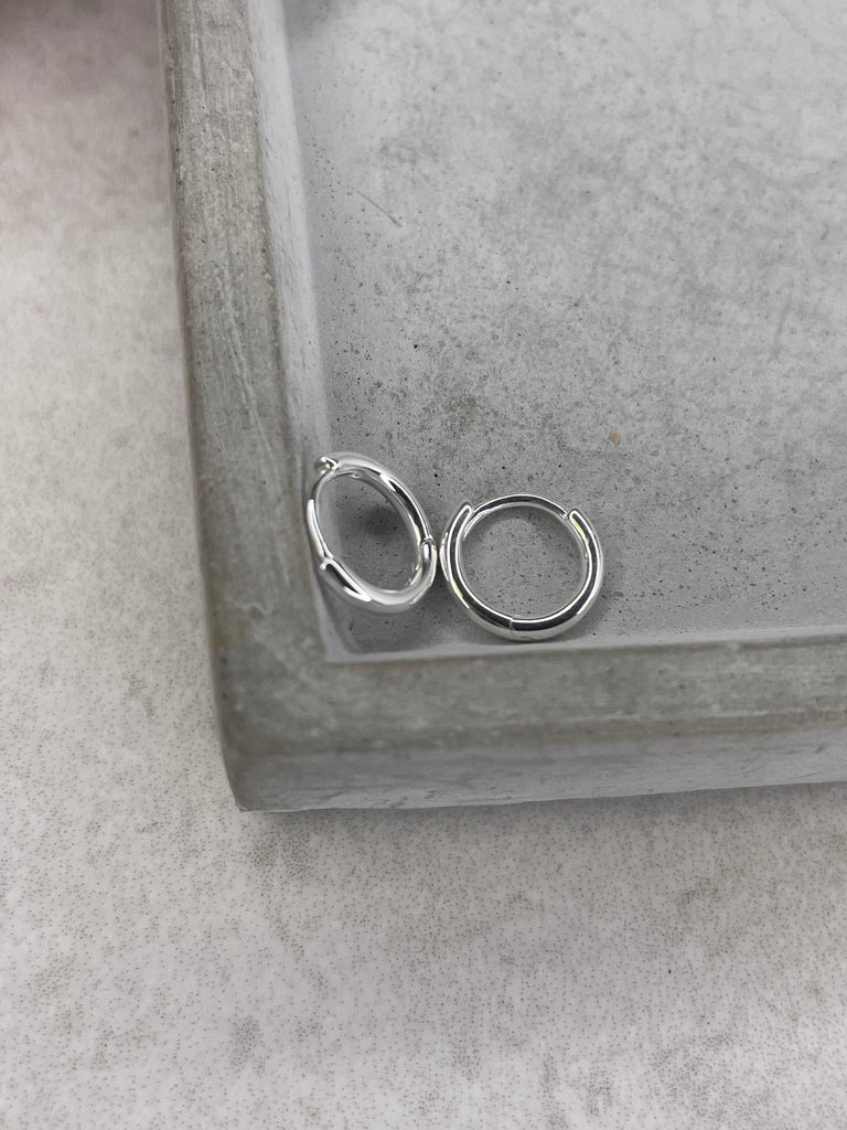 Silver Staple Mini Hoops Earrings Secret Halo 
