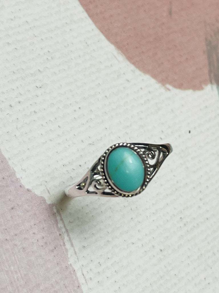 Silver Turquoise Ring Rings Secret Halo 54 