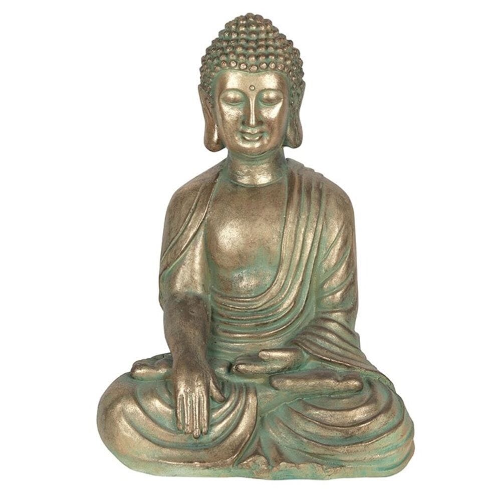 Verdigris Effect 52cm Sitting Garden Buddha Ornaments N/A 